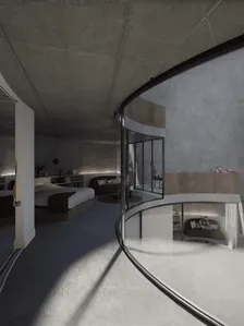 Concours Make art not war, chambre d'hôtel — rendu intérieur