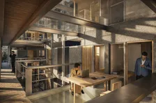 Logements étudiants, coursive de distribution — rendu