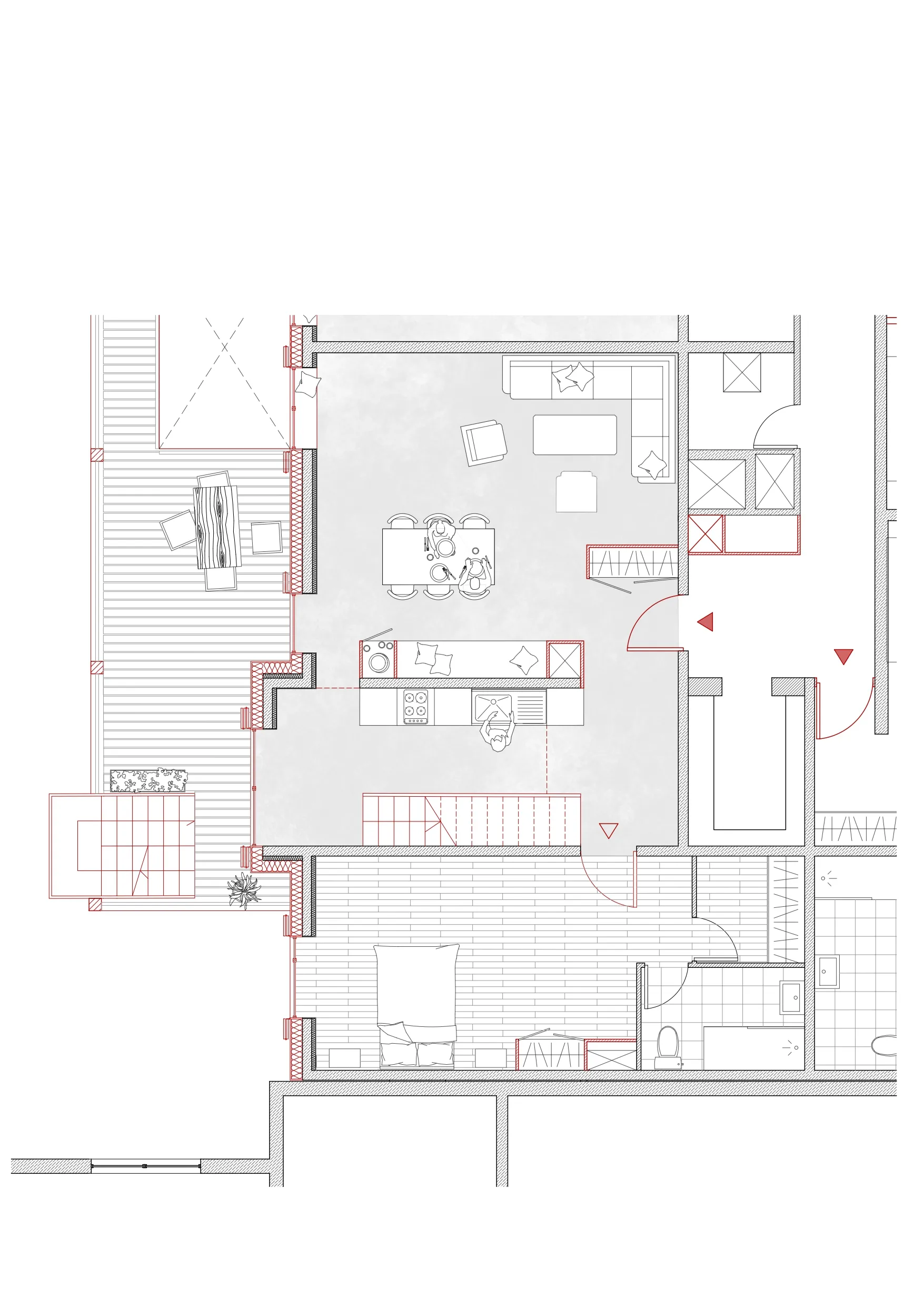 Plan du niveau, appartement et coursive — Paris, France