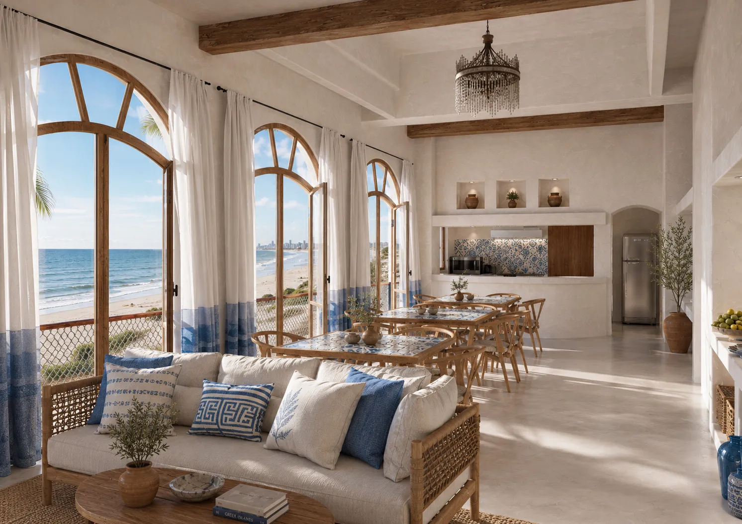 Salon partagé donnant sur la plage — São Sebastião, Brésil