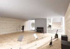 Salle de cours de musique — rendu intérieur